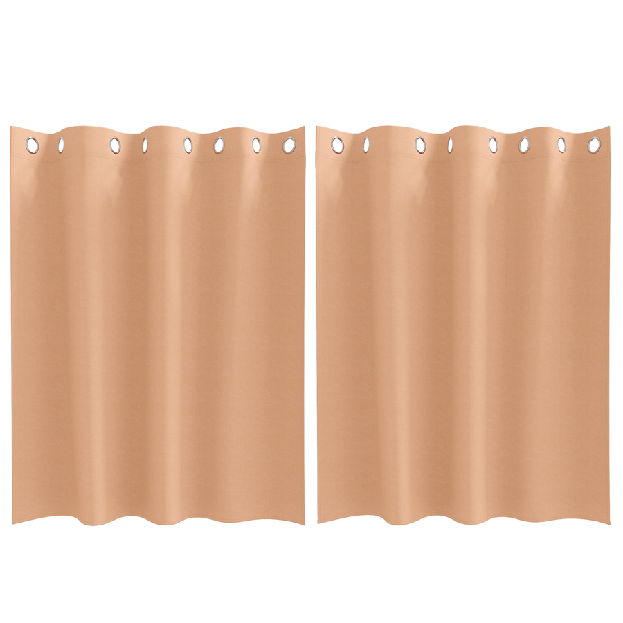 Gordijnen met gordijnen 2 pcs Lichtbruin 140 x 140 cm Polyester