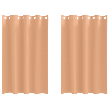 Gordijnen met gordijnen 2 pcs Lichtbruin 175 x 140 cm Polyester