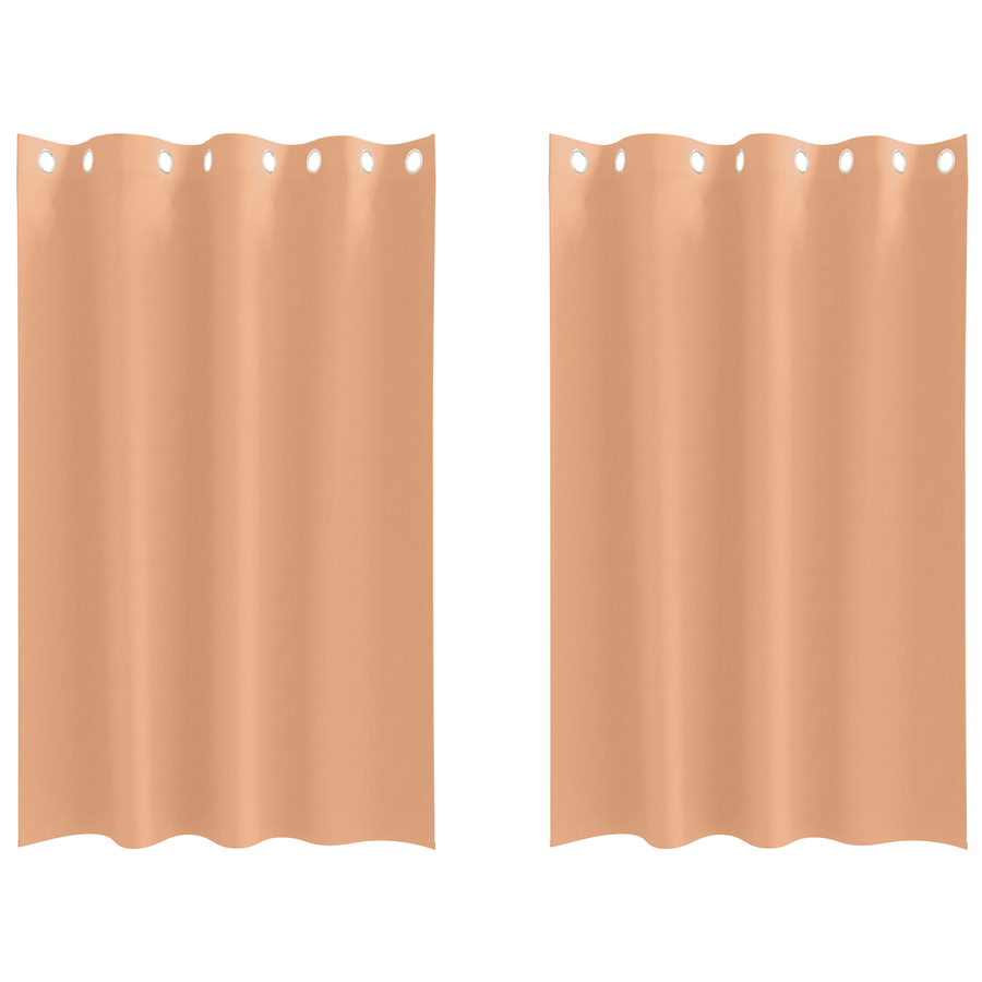 Gordijnen met gordijnen 2 pcs Lichtbruin 175 x 140 cm Polyester