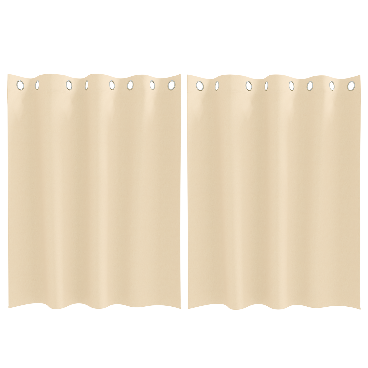 Gordijnen met gordijnen 2 pcs Crème 140 x 140 cm Polyester