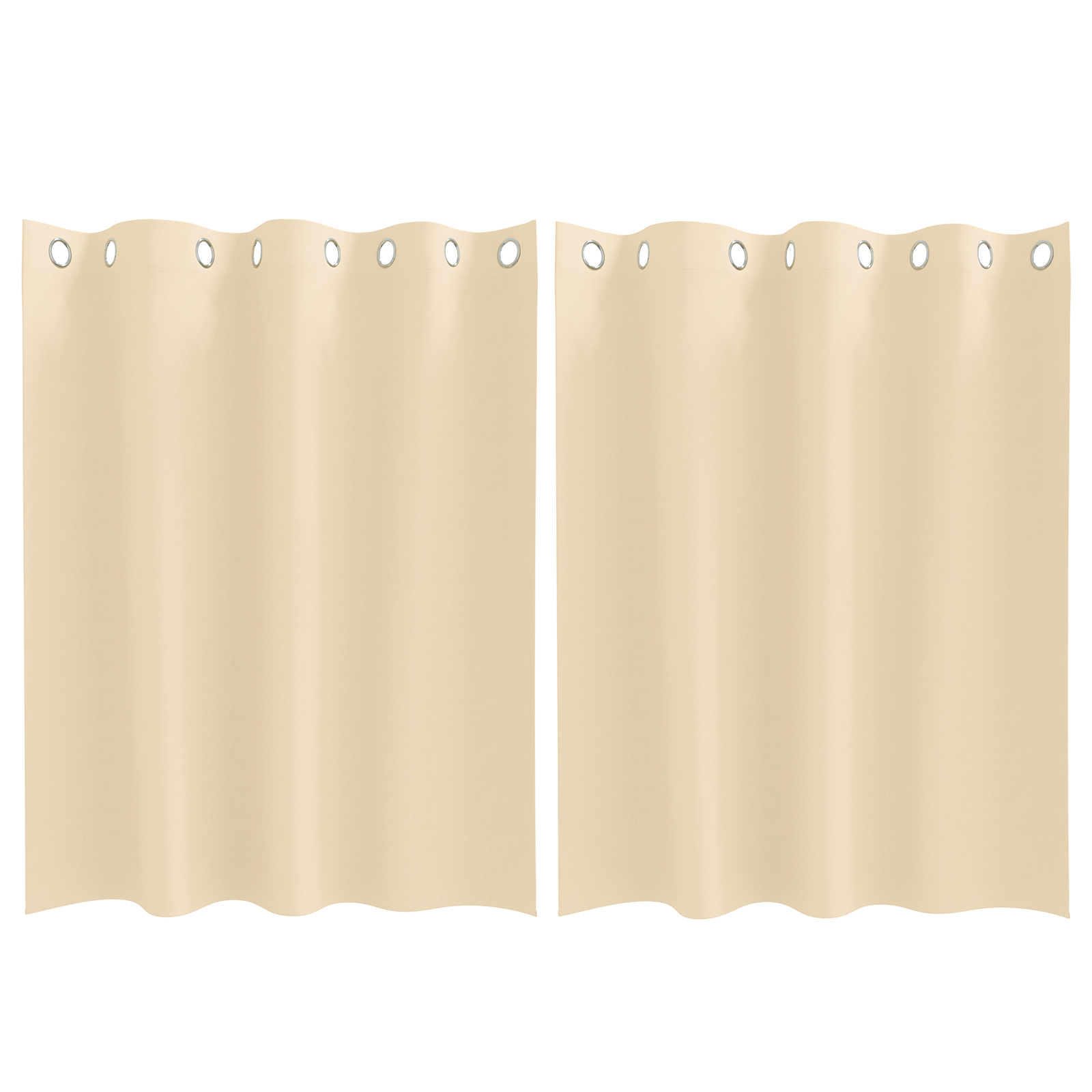 Gordijnen met gordijnen 2 pcs Crème 140 x 140 cm Polyester