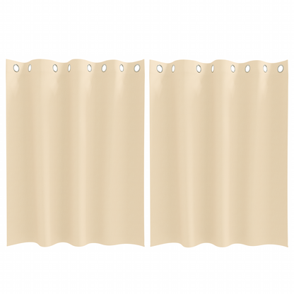 Gordijnen met gordijnen 2 pcs Crème 140 x 140 cm Polyester