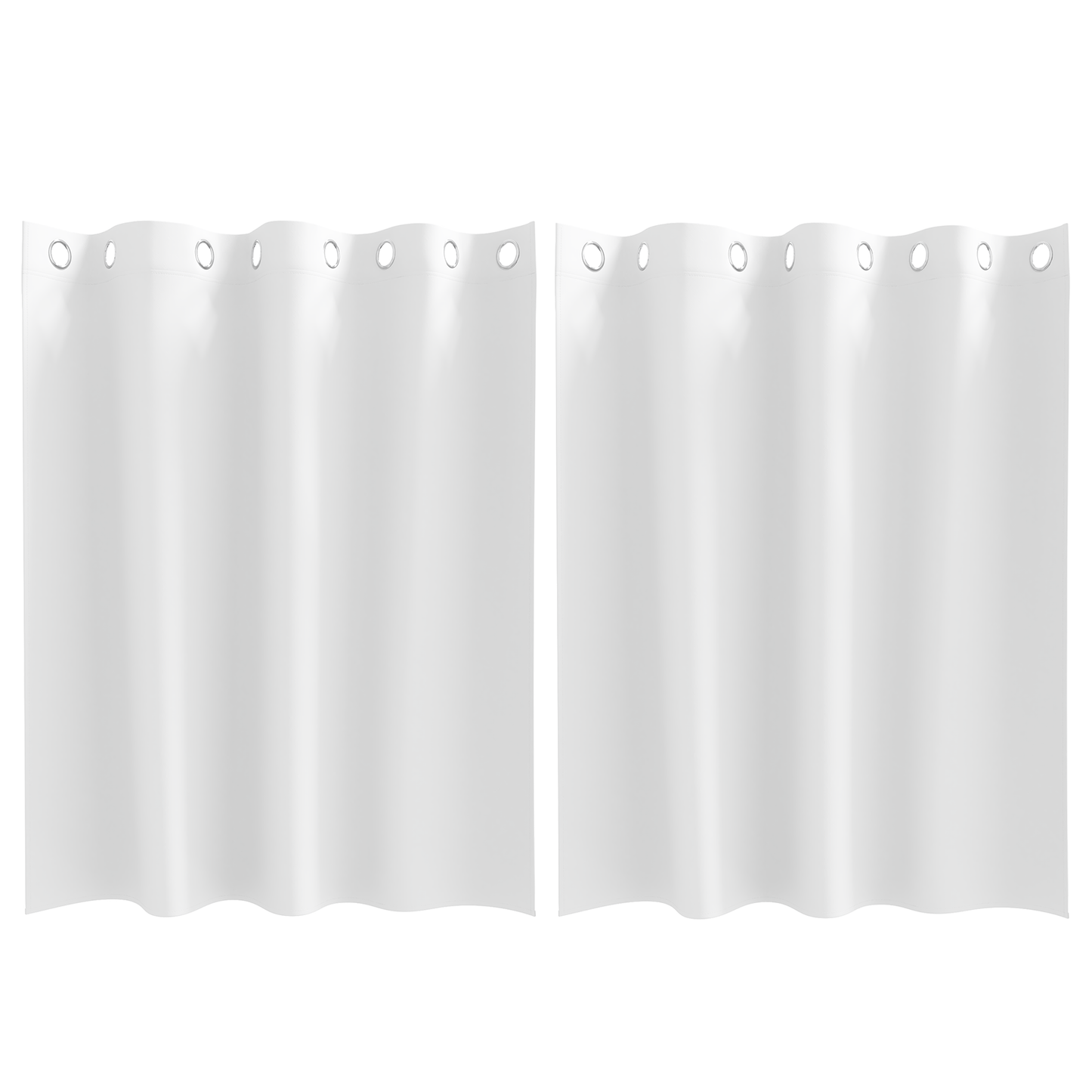Gordijnen met gordijnen 2 pcs Zuiverwit 140 x 140 cm Polyester