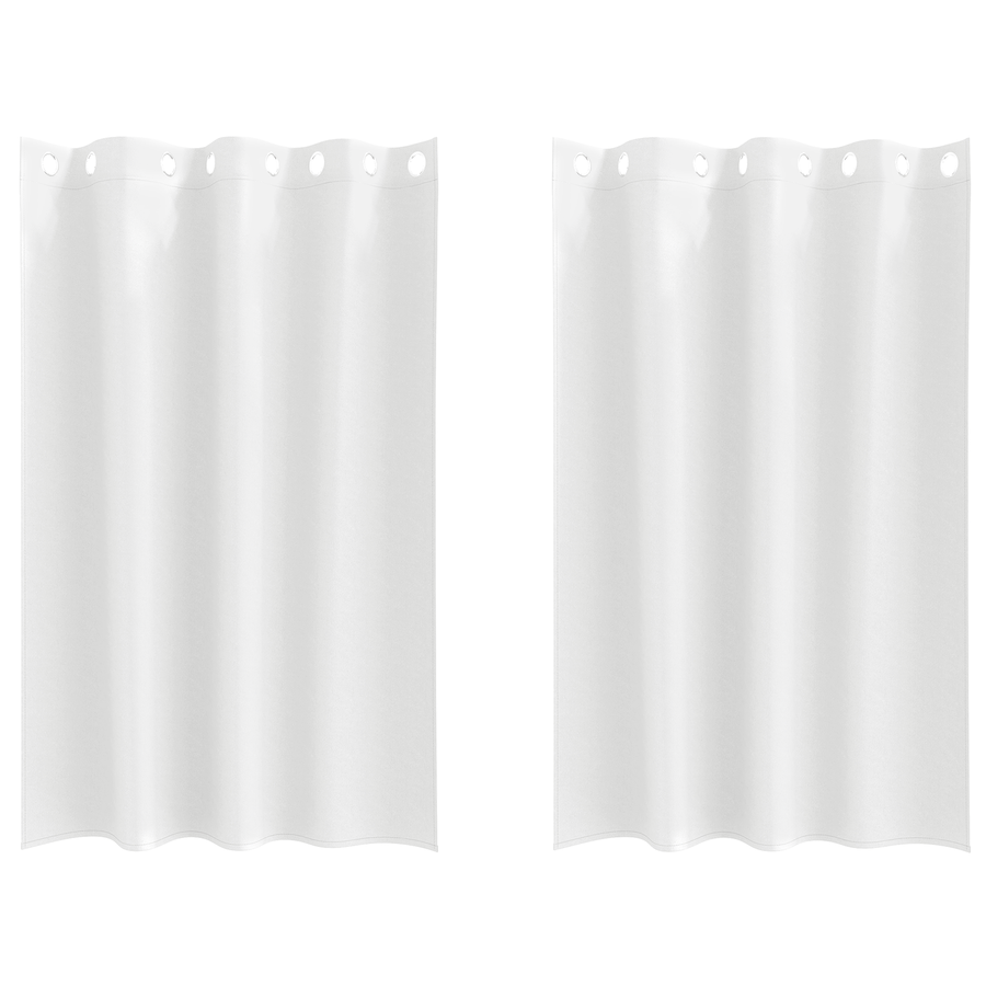 Gordijnen met gordijnen 2 pcs Zuiverwit 175 x 140 cm Polyester