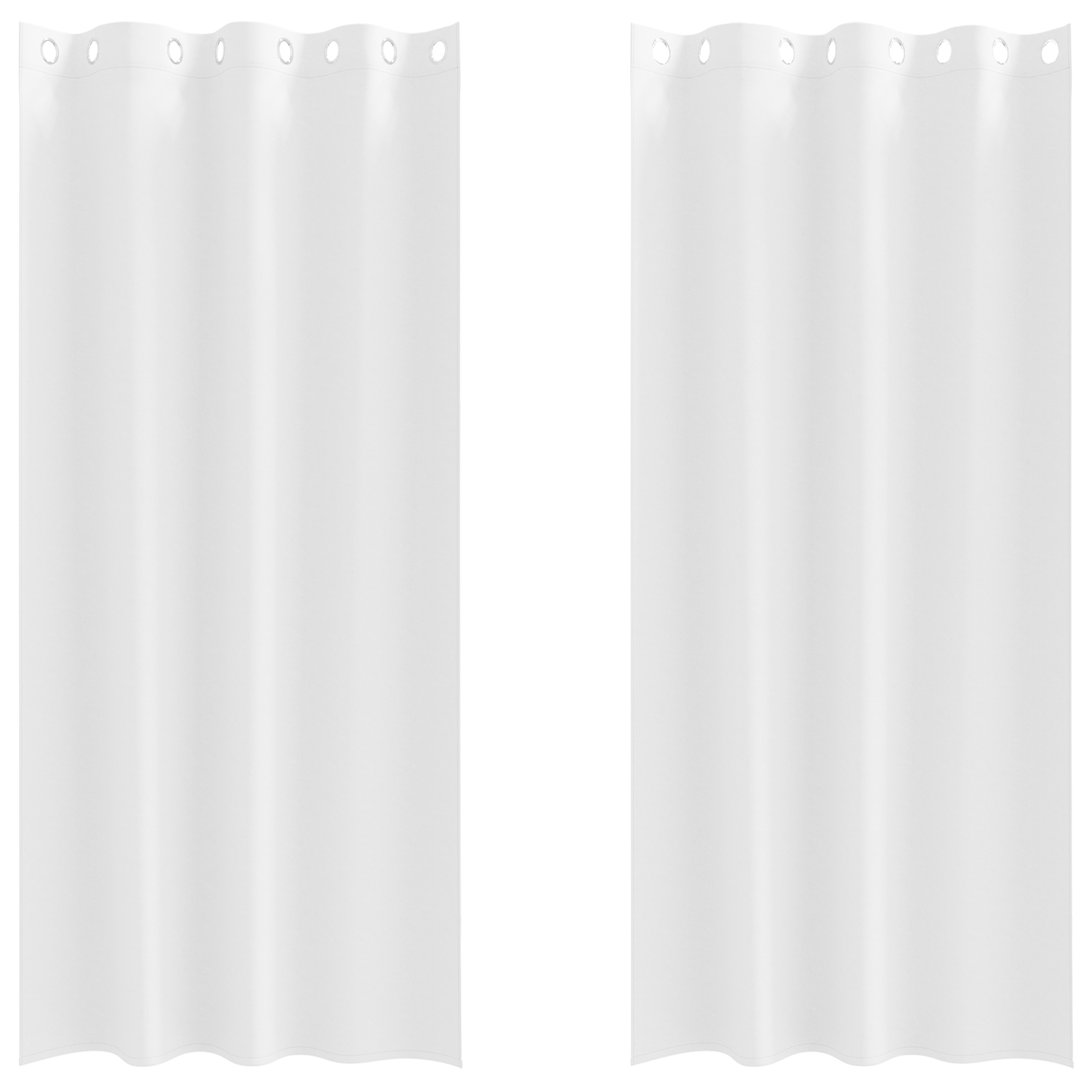 Gordijnen met gordijnen 2 pcs Zuiverwit 225 x 140 cm Polyester