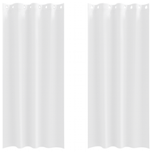 Gordijnen met gordijnen 2 pcs Zuiverwit 245 x 140 cm Polyester