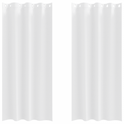 Gordijnen met gordijnen 2 pcs Zuiverwit 260 x 140 cm Polyester