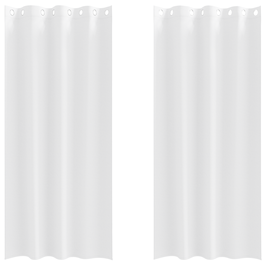 Gordijnen met gordijnen 2 pcs Zuiverwit 260 x 140 cm Polyester