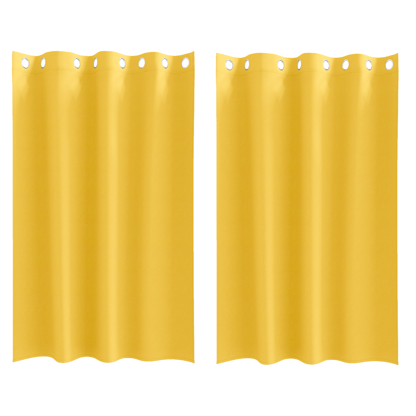 Gordijnen 2 pcs Mosterdgeel 175 x 140 cm Polyester
