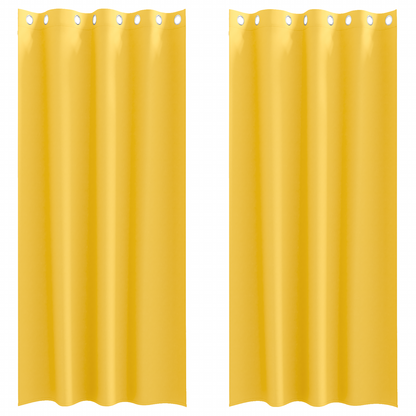 Gordijnen 2 pcs Mosterdgeel 225 x 140 cm Polyester
