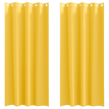 Gordijnen 2 pcs Mosterdgeel 260 x 140 cm Polyester
