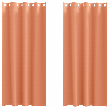Gordijnen met gordijnen 2 pcs Terracotta 225 x 140 cm Polyester