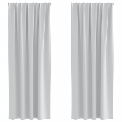 Gordijnen met gordijnen 2 pcs Bleekgrijs 260 x 140 cm Polyester