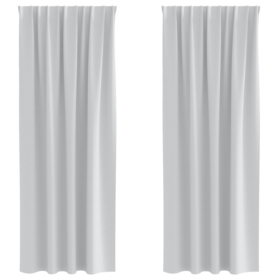 Gordijnen met gordijnen 2 pcs Bleekgrijs 260 x 140 cm Polyester