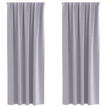 Gordijnen 2 pcs Metaalgrijs 245 x 140 cm Polyester