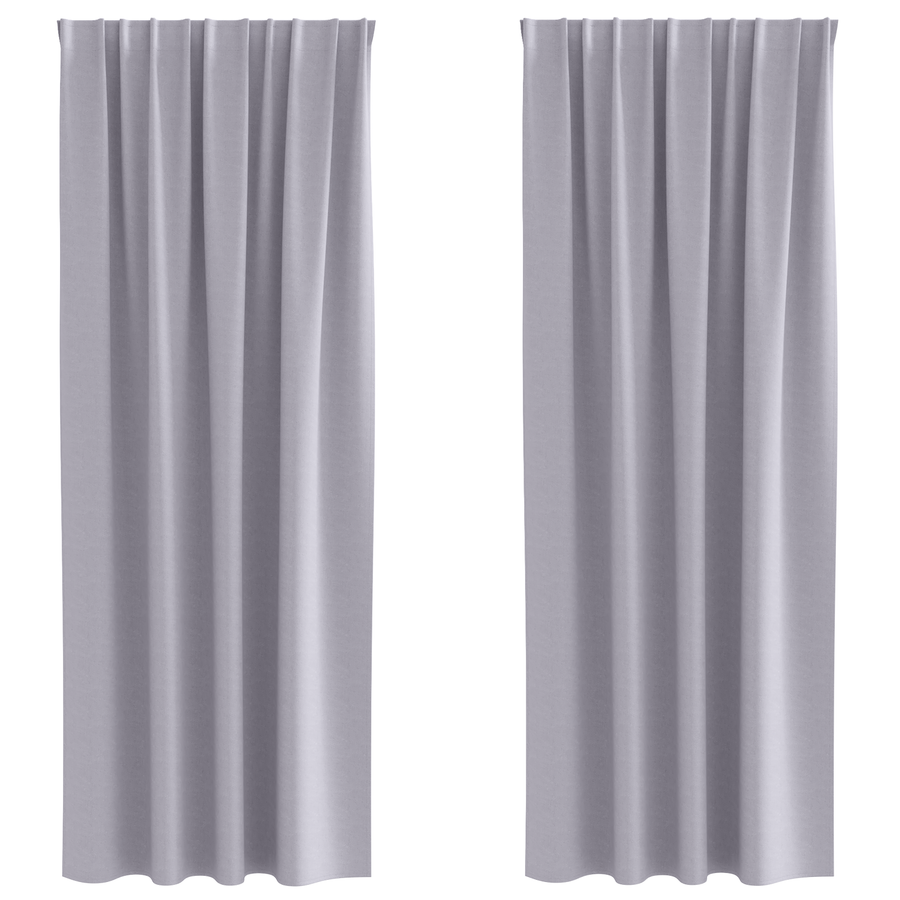 Gordijnen 2 pcs Metaalgrijs 245 x 140 cm Polyester