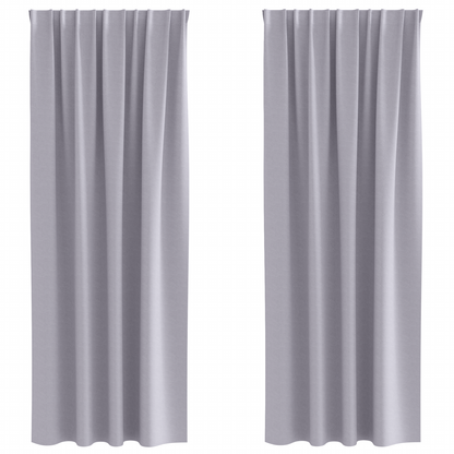 Gordijnen 2 pcs Metaalgrijs 260 x 140 cm Polyester
