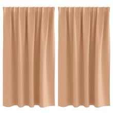 Gordijnen met gordijnen 2 pcs Lichtbruin 140 x 140 cm Polyester