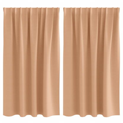 Gordijnen met gordijnen 2 pcs Lichtbruin 140 x 140 cm Polyester