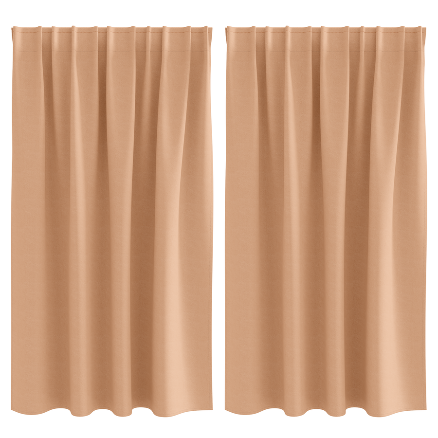 Gordijnen met gordijnen 2 pcs Lichtbruin 140 x 140 cm Polyester