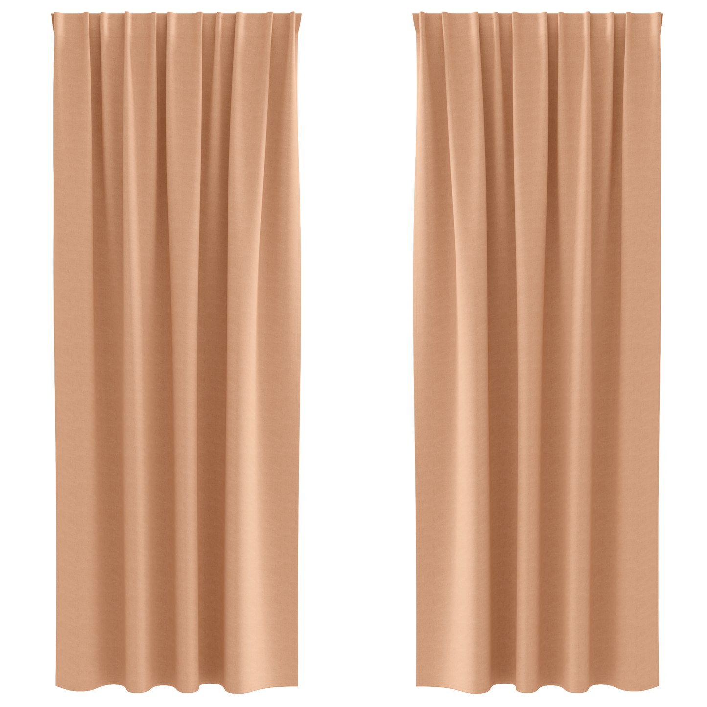 Gordijnen met gordijnen 2 pcs Lichtbruin 245 x 140 cm Polyester