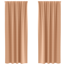 Gordijnen met gordijnen 2 pcs Lichtbruin 245 x 140 cm Polyester