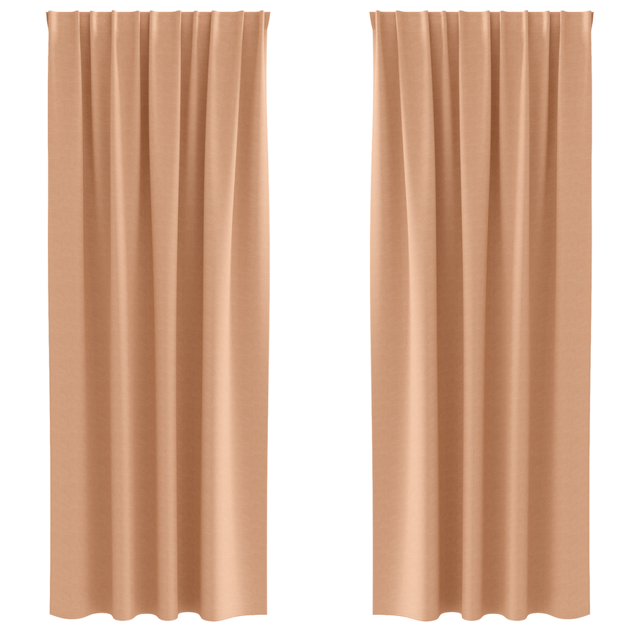 Gordijnen met gordijnen 2 pcs Lichtbruin 245 x 140 cm Polyester