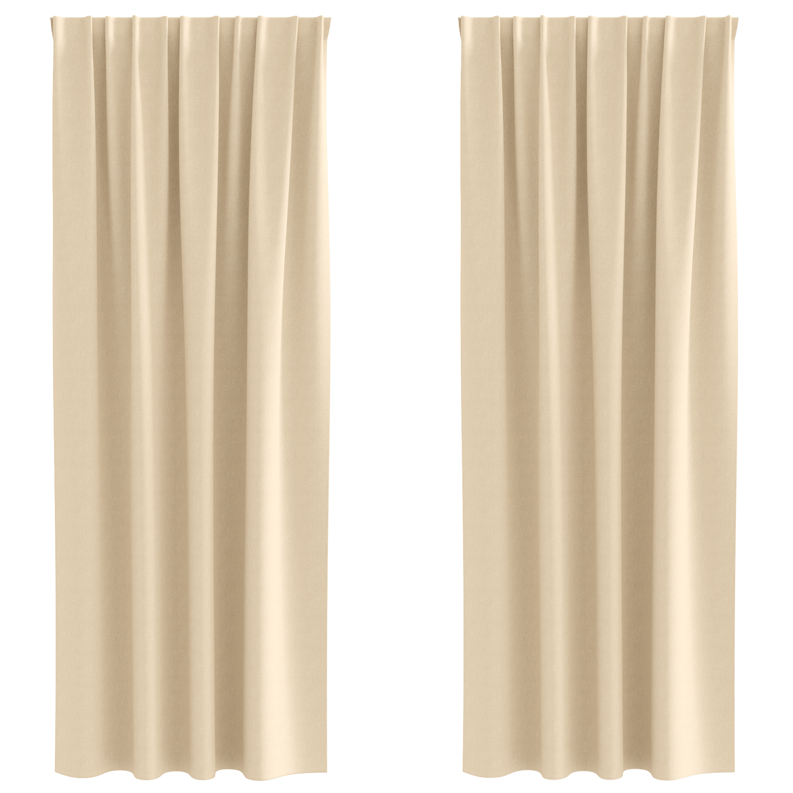 Gordijnen met gordijnen 2 pcs Crème 225 x 140 cm Polyester