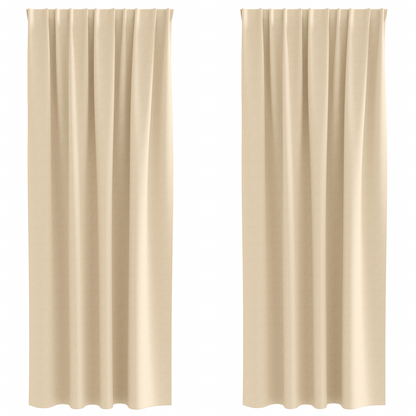 Gordijnen met gordijnen 2 pcs Crème 225 x 140 cm Polyester