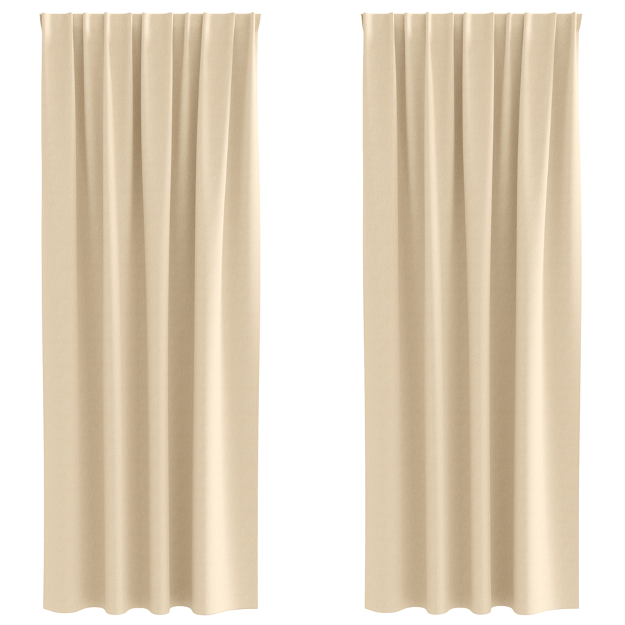 Gordijnen met gordijnen 2 pcs Crème 245 x 140 cm Polyester