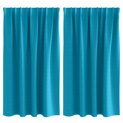 Gordijnen met gordijnen 2 pcs Turquoise 140 x 140 cm Polyester