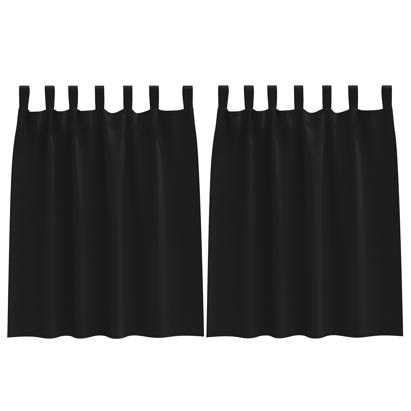 Verduisterende gordijnen 2 pcs Zwart 140 x 140 cm Polyester