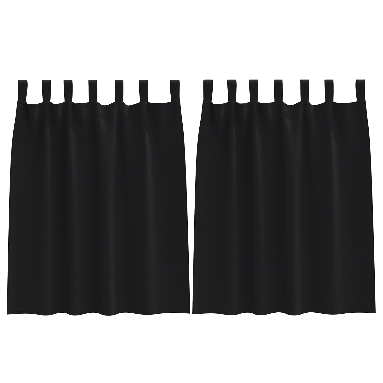 Verduisterende gordijnen 2 pcs Zwart 140 x 140 cm Polyester