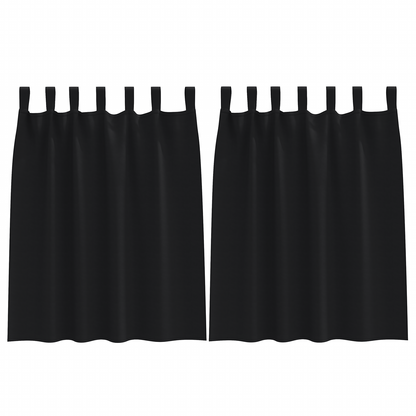 Verduisterende gordijnen 2 pcs Zwart 140 x 140 cm Polyester