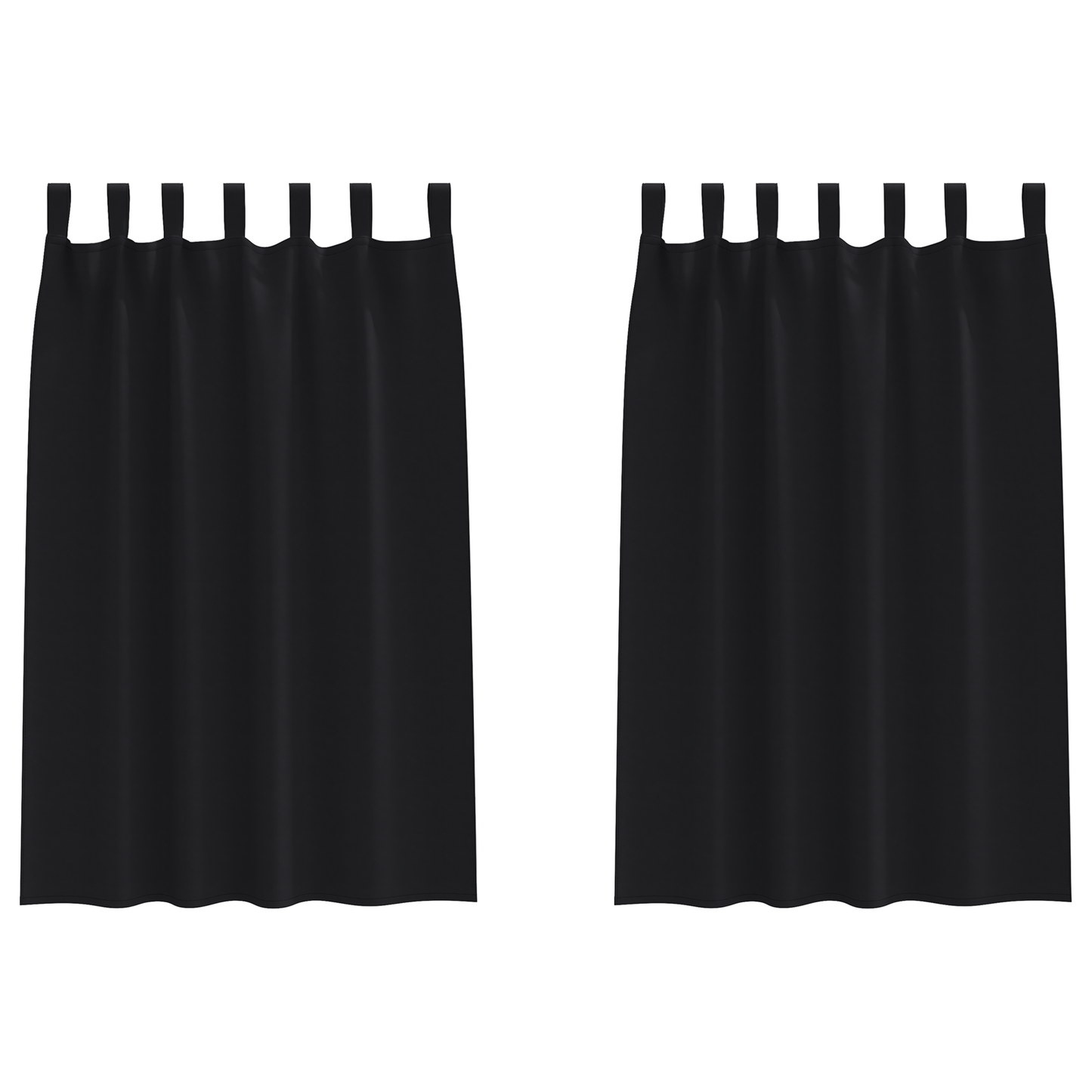 Verduisterende gordijnen 2 pcs Zwart 175 x 140 cm Polyester