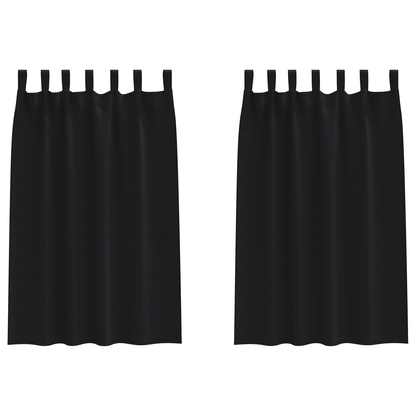 Verduisterende gordijnen 2 pcs Zwart 175 x 140 cm Polyester