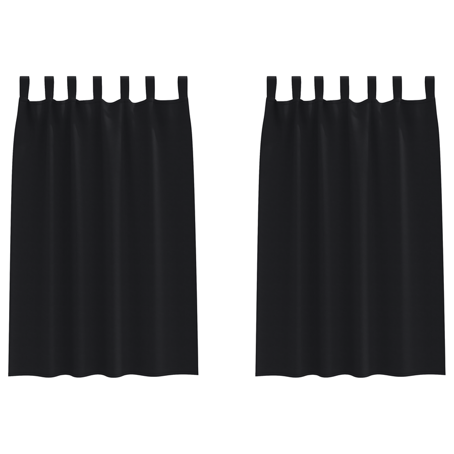 Verduisterende gordijnen 2 pcs Zwart 175 x 140 cm Polyester