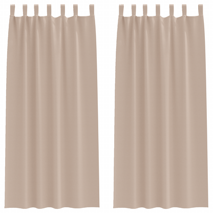 Gordijnen met gordijnen 2 pcs Taupe 260 x 140 cm Polyester