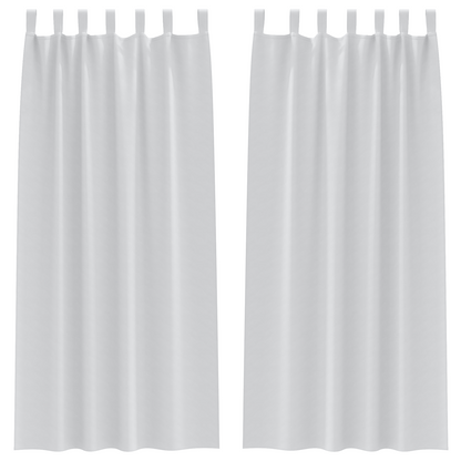 Gordijnen met gordijnen 2 pcs Bleekgrijs 260 x 140 cm Polyester