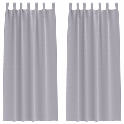 Gordijnen 2 pcs Metaalgrijs 245 x 140 cm Polyester