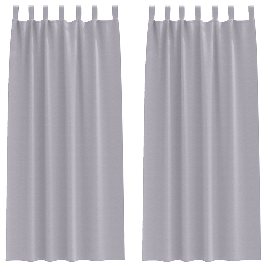 Gordijnen 2 pcs Metaalgrijs 260 x 140 cm Polyester
