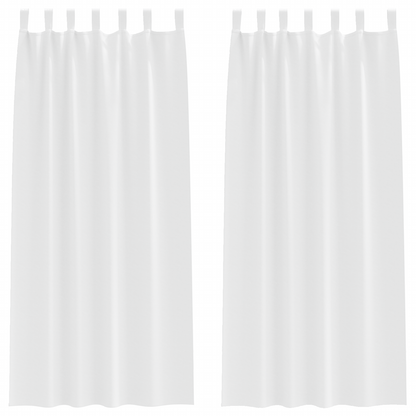 Gordijnen met gordijnen 2 pcs Zuiverwit 260 x 140 cm Polyester
