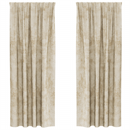 Velvet Gordijnen 2 stuks met Eyelets Crème 225x140 cm