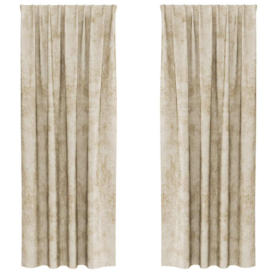 Velvet Gordijnen 2 stuks met Eyelets Crème 225x140 cm