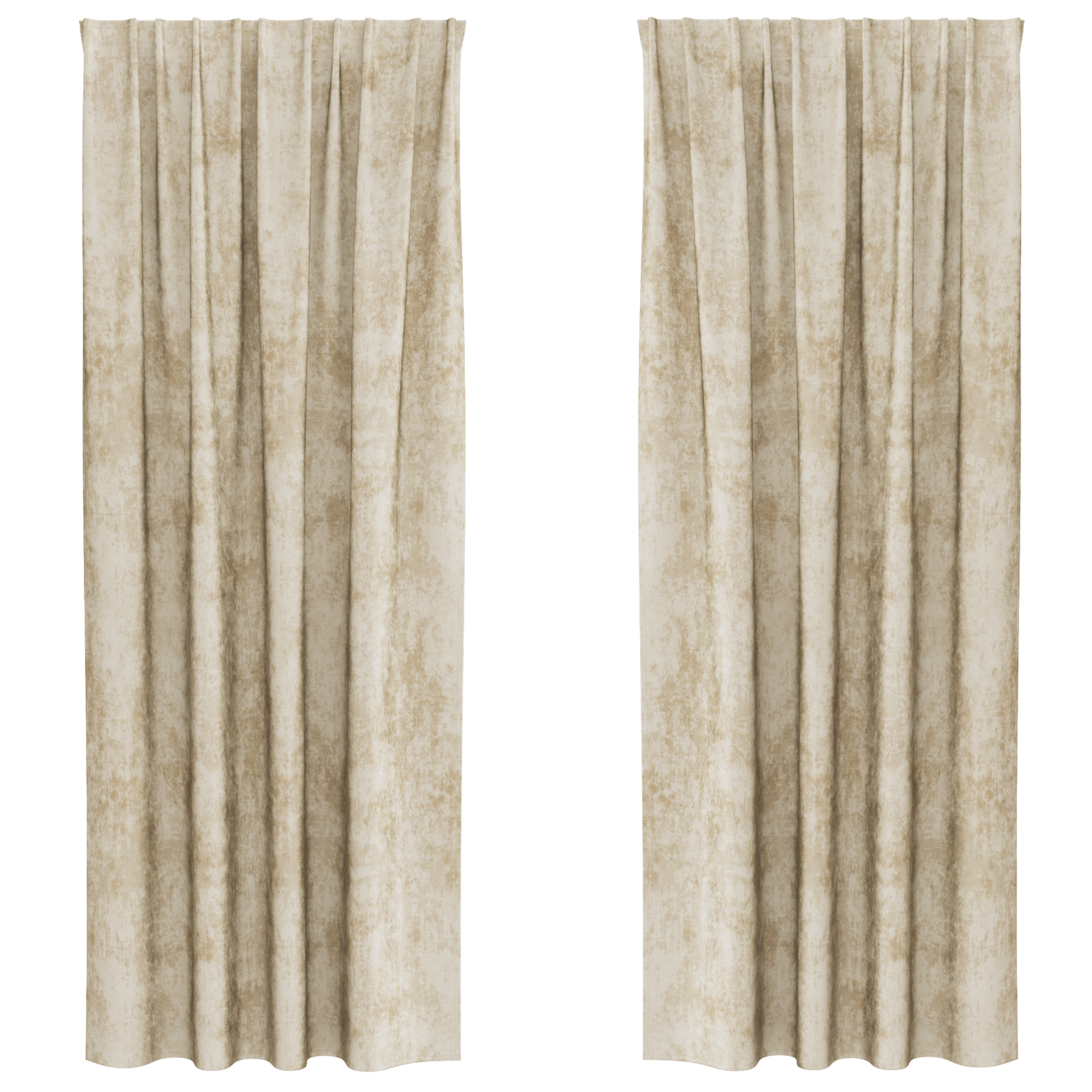 Velvet Gordijnen 2 stuks met Eyelets Crème 225x140 cm