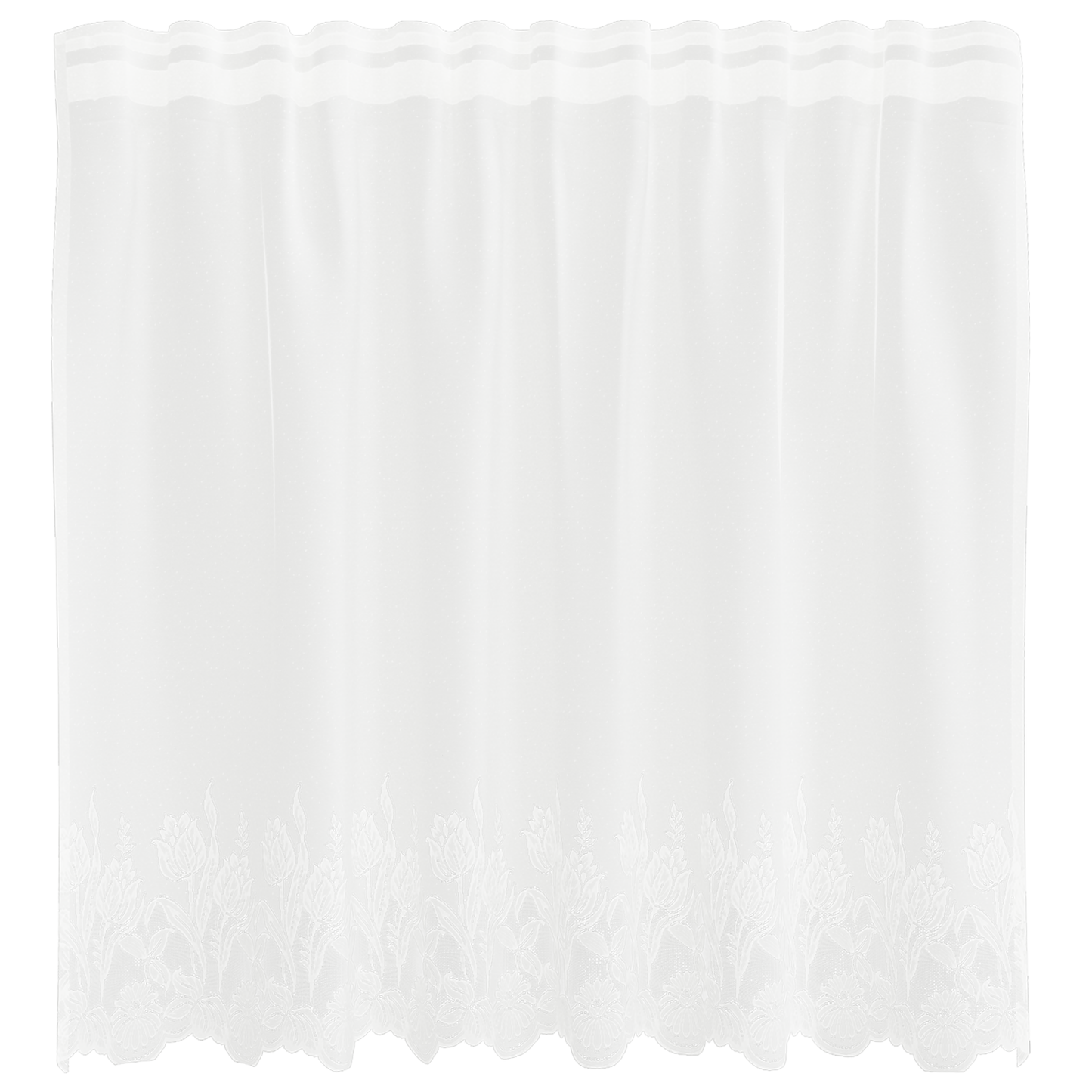 Kantgordijn met gordijnen Bloemen Wit 150 x 120 cm Polyester