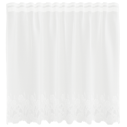 Kantgordijn met gordijnen Bloemen Wit 150 x 120 cm Polyester