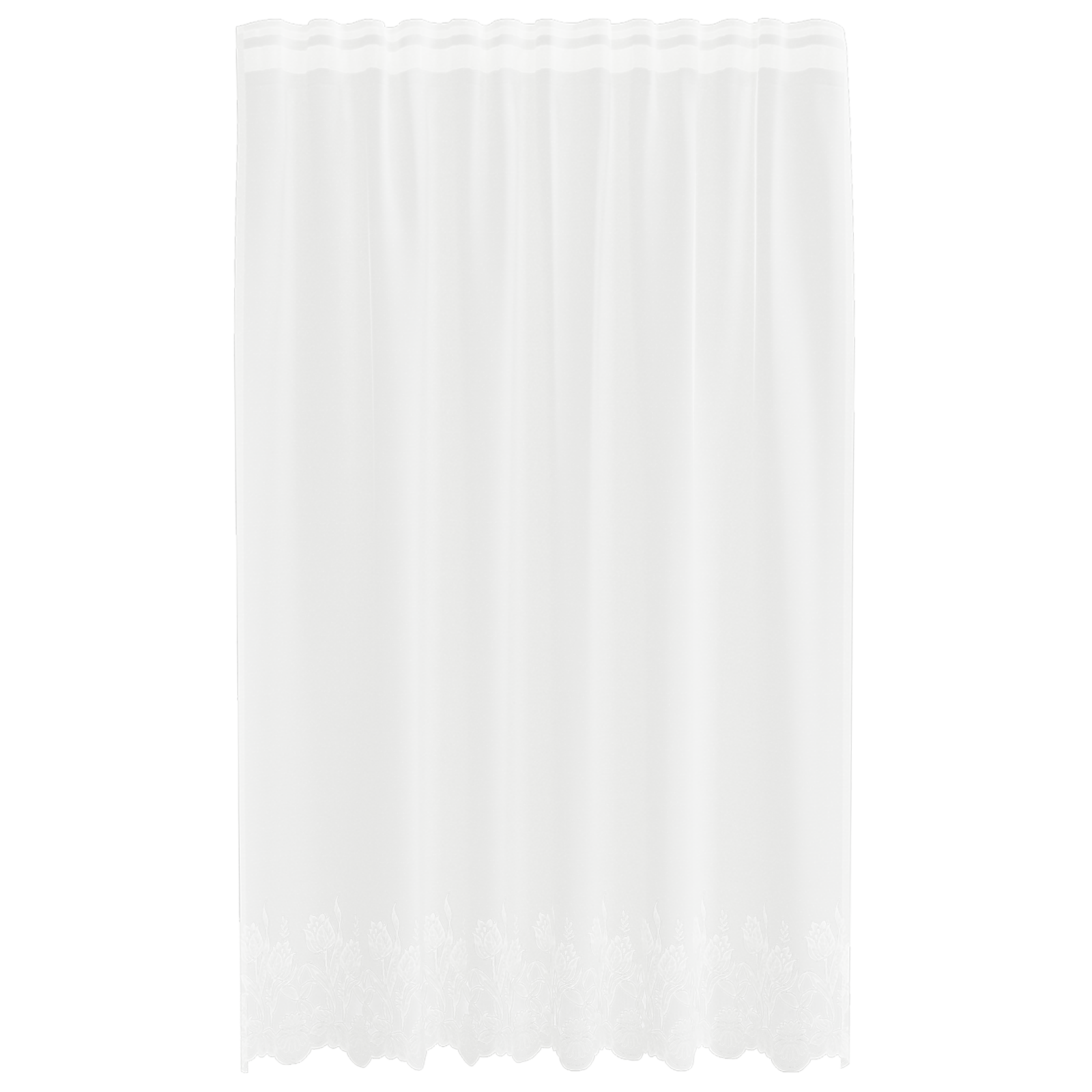 Kantgordijn met gordijnen Wit 150 x 245 cm Polyester