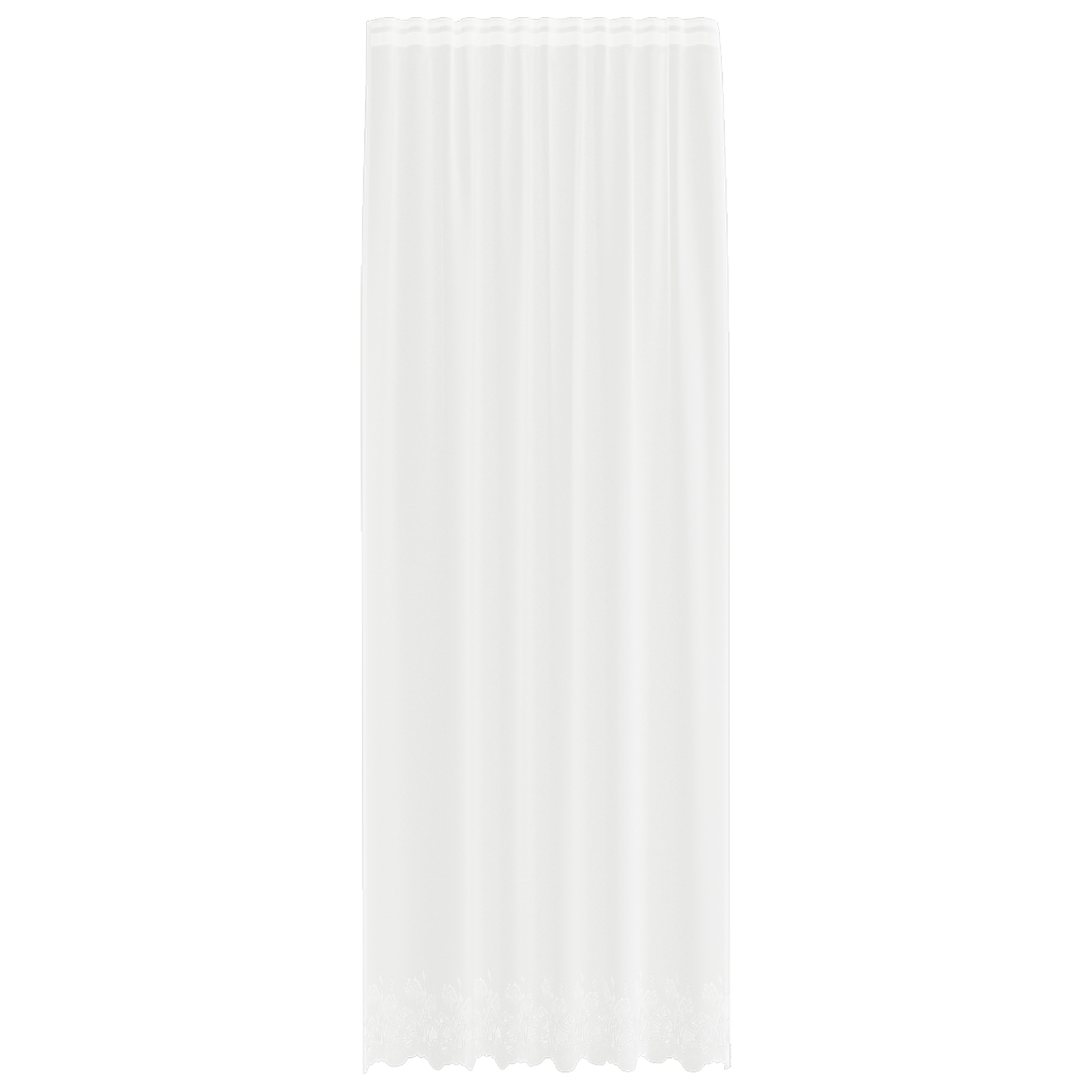 Kantgordijn met gordijnen Bloemen Wit 150 x 280 cm Polyester
