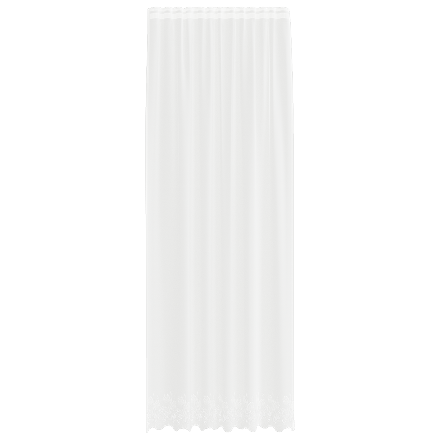 Kantgordijn met gordijnen Bloemen Wit 150 x 280 cm Polyester